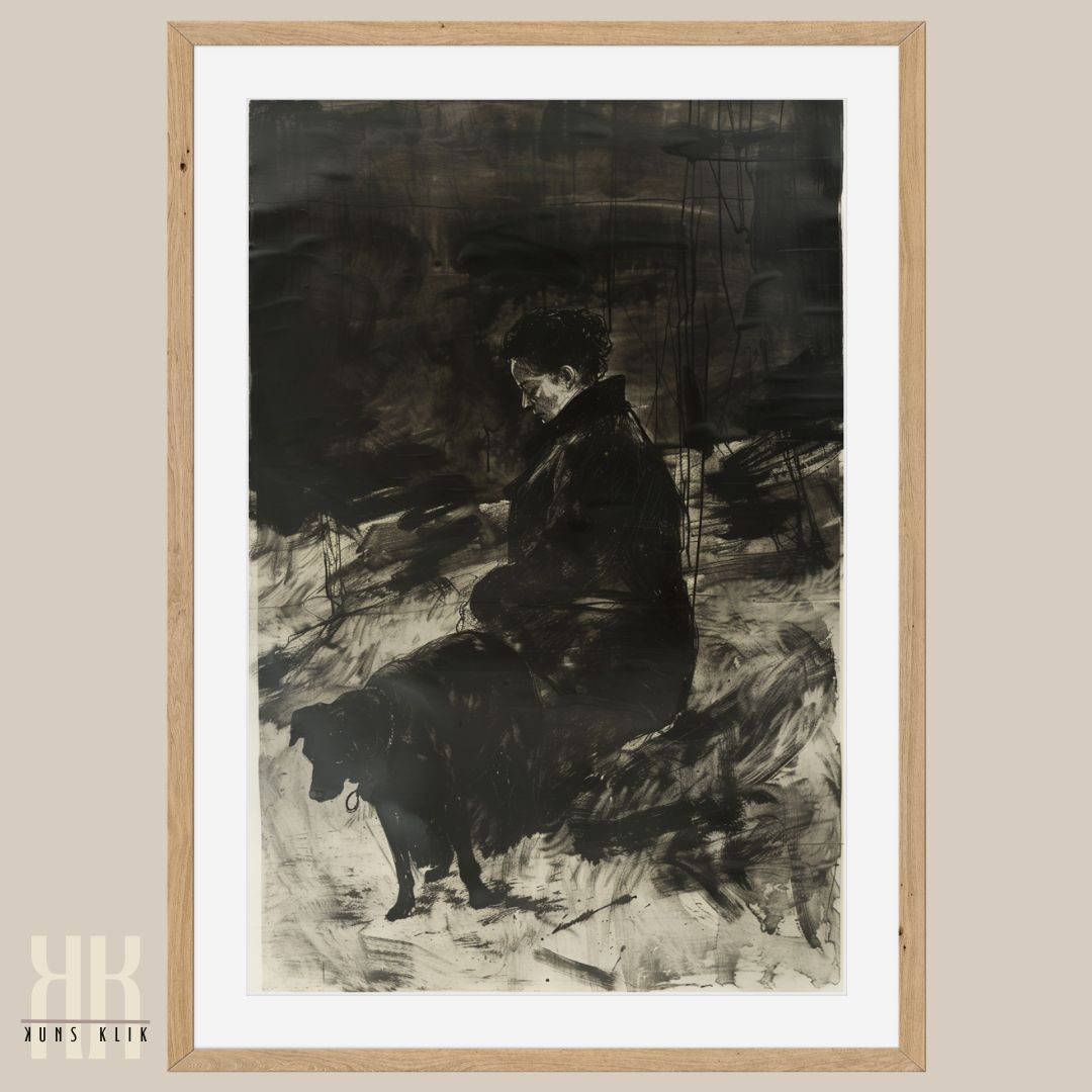 Lone Female Figure Dark Academia Goya Art Print