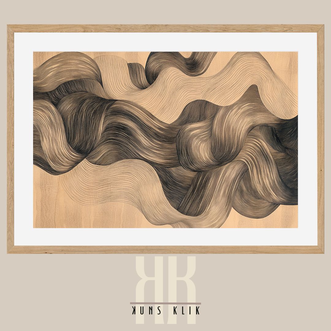 Abstract Curved Line Art Print – Modern Flowing Design