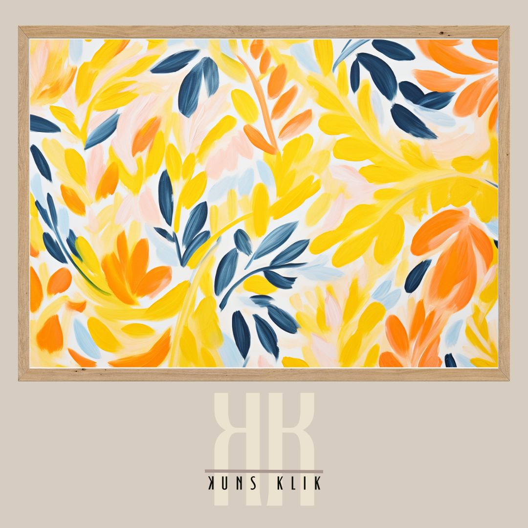 Abstract Blooms in Yellow Art Print