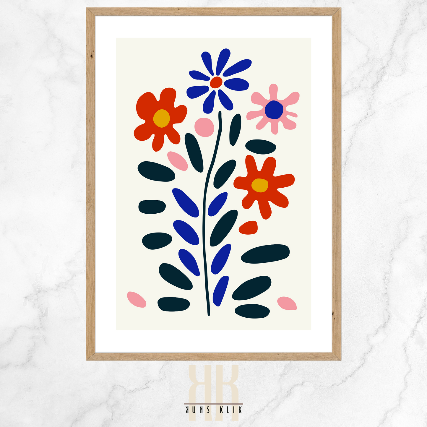 CONTEMPORARY FLORAL WALL ART FLAT