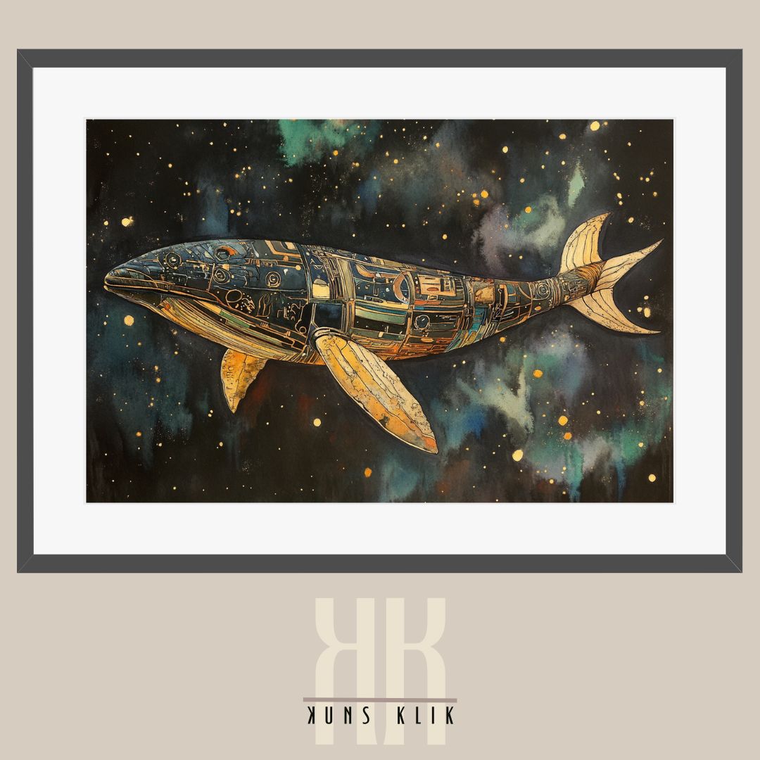 Surreal Whale in the Stars - Space and Ocean Fantasy Print