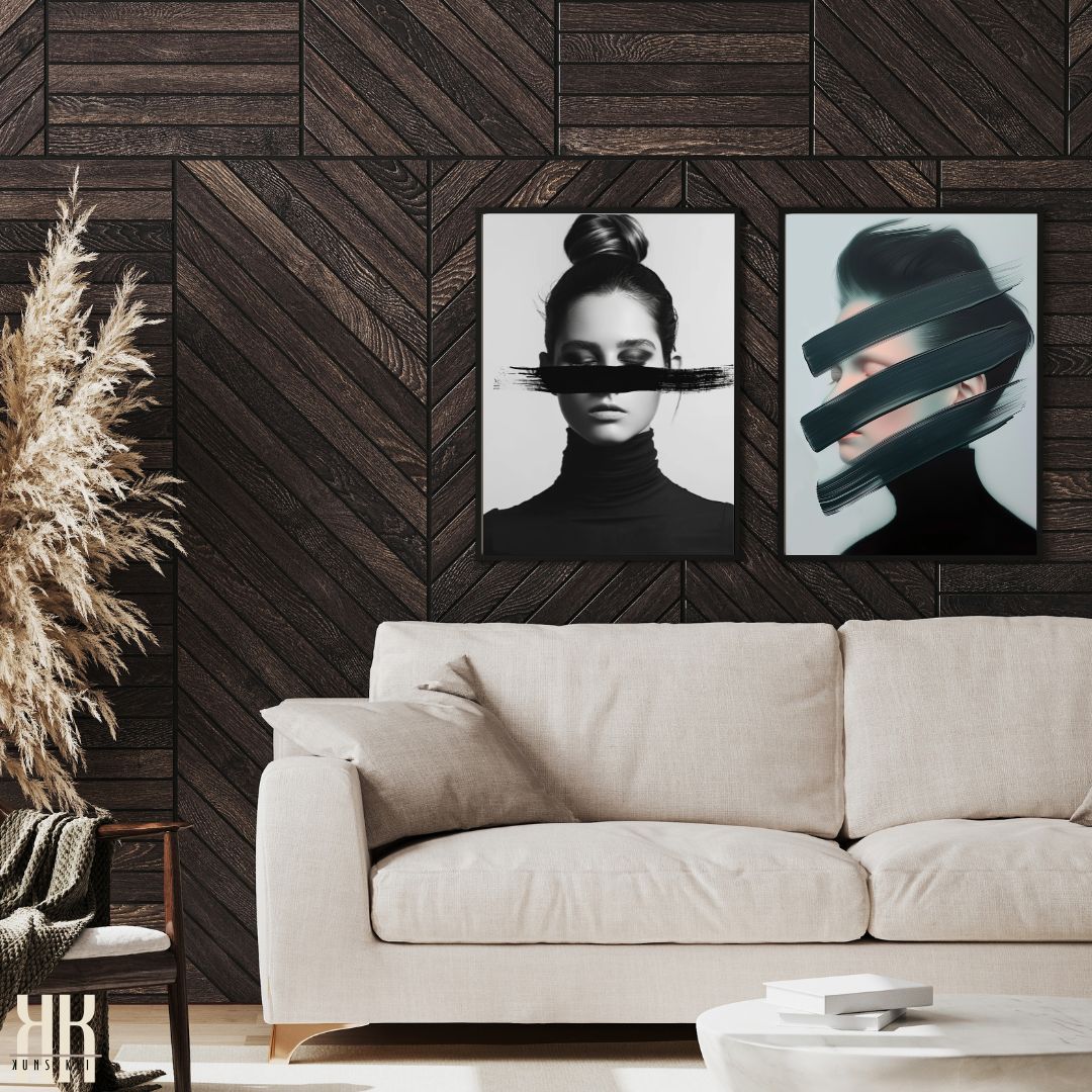 Modern Black and White Abstract Fashion Wall Decor