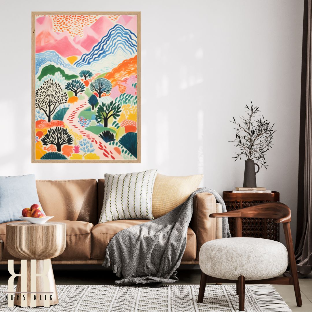 Modern Nature Art Print - Abstract Forest Scene