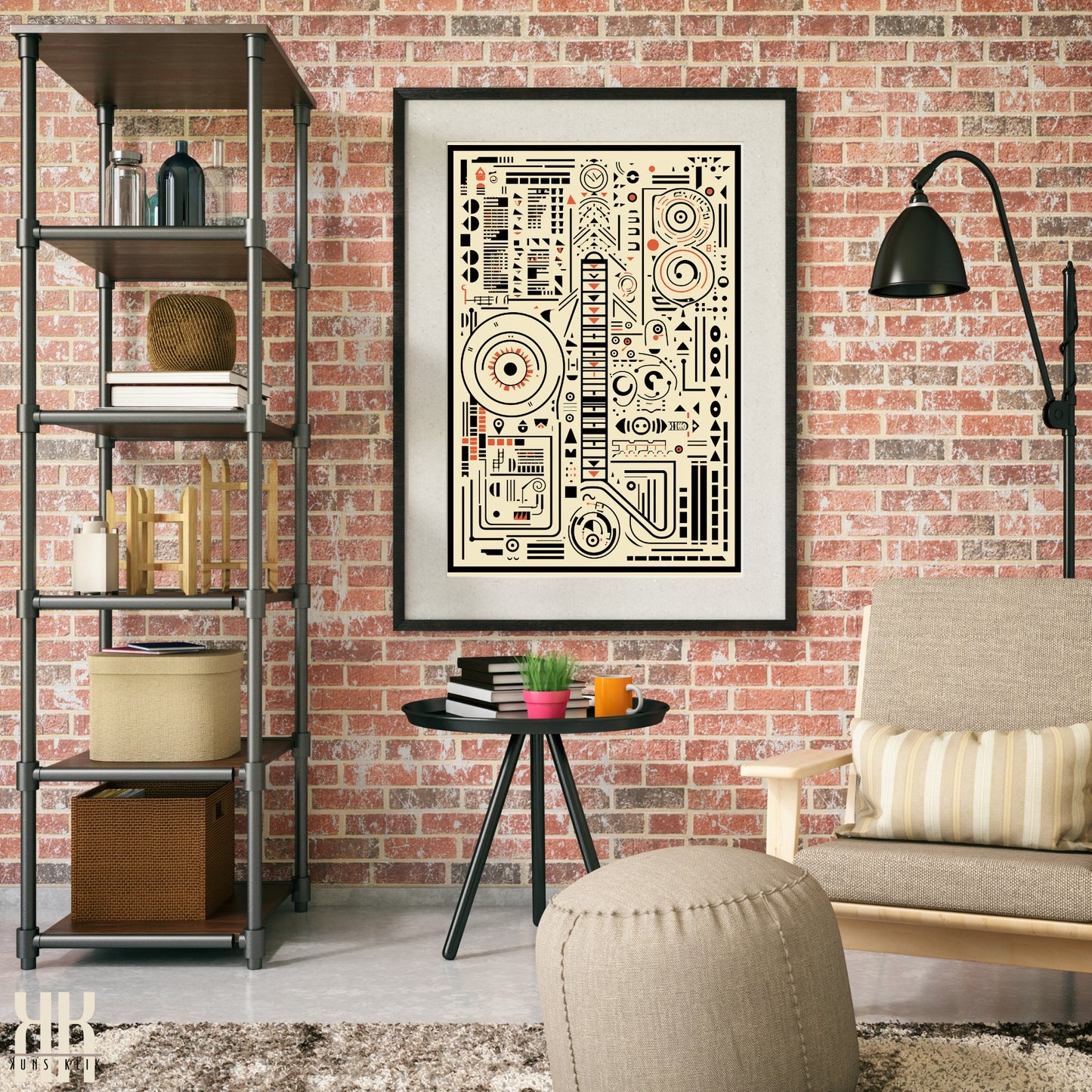 Modern Abstract Circuitry Pattern Art - 7