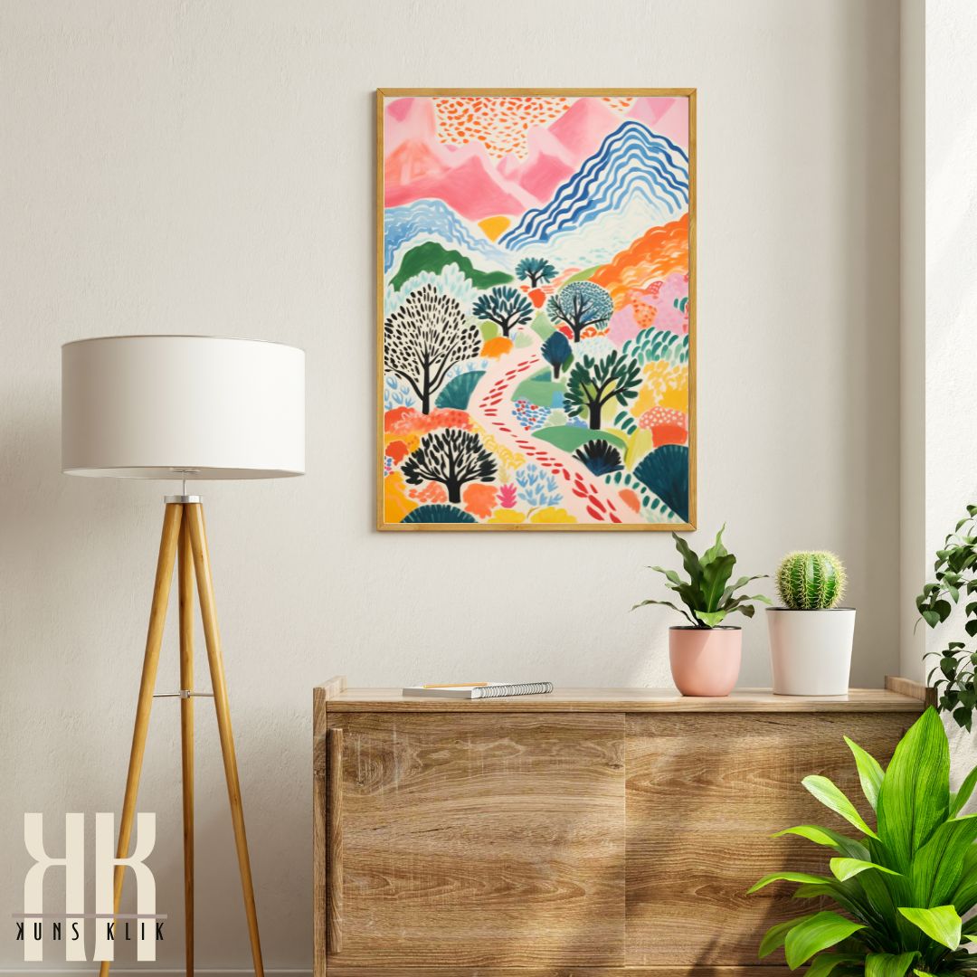 Modern Nature Art Print - Abstract Forest Scene