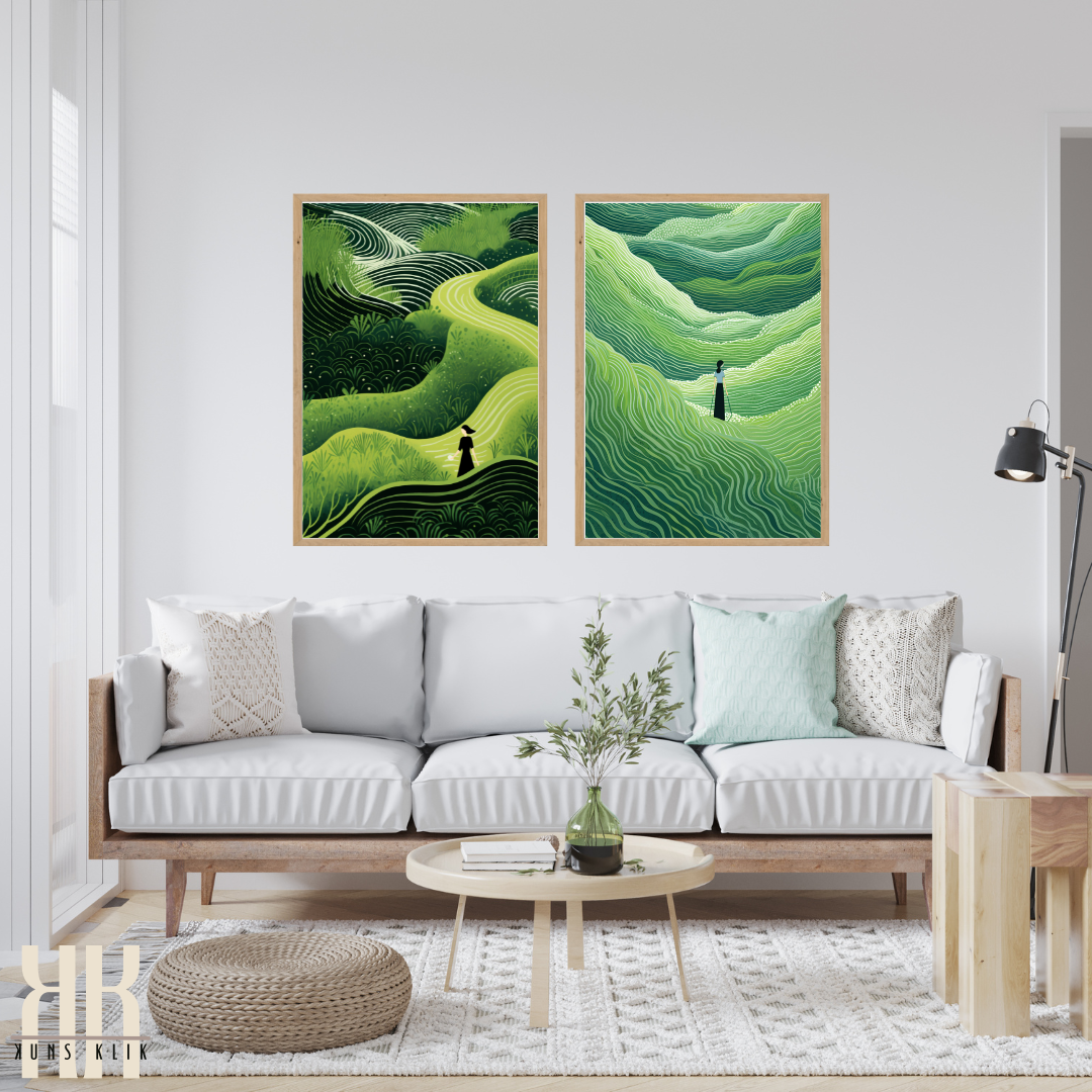 Zen Green Minimalist Wall Art