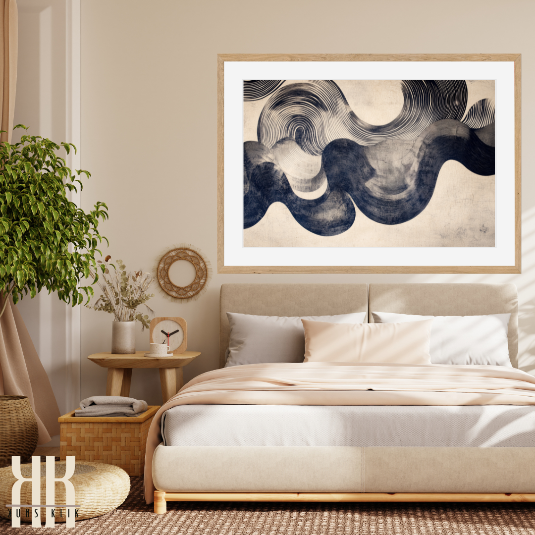 Organic Wave Pattern Wall Art – Modern Neutral Home Decor