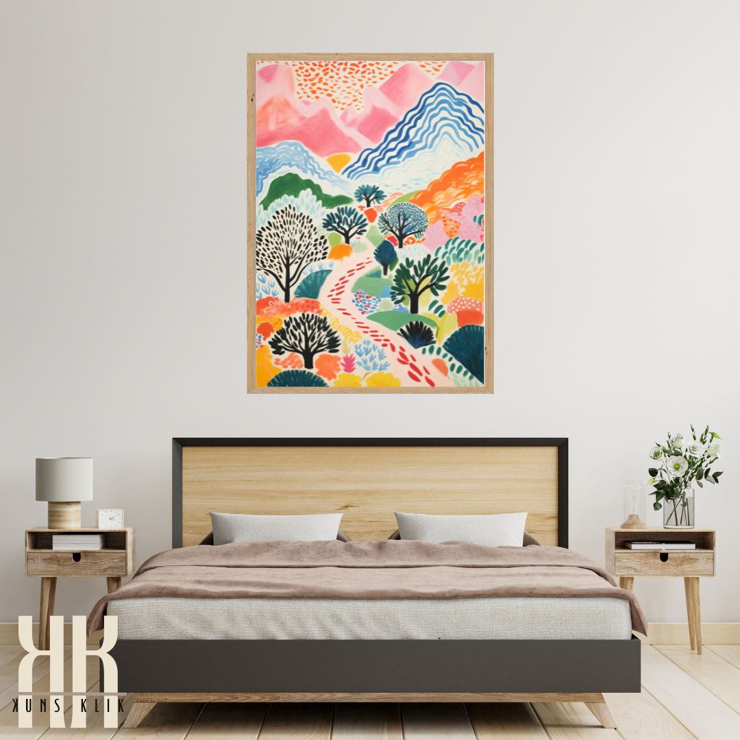 Modern Nature Art Print - Abstract Forest Scene