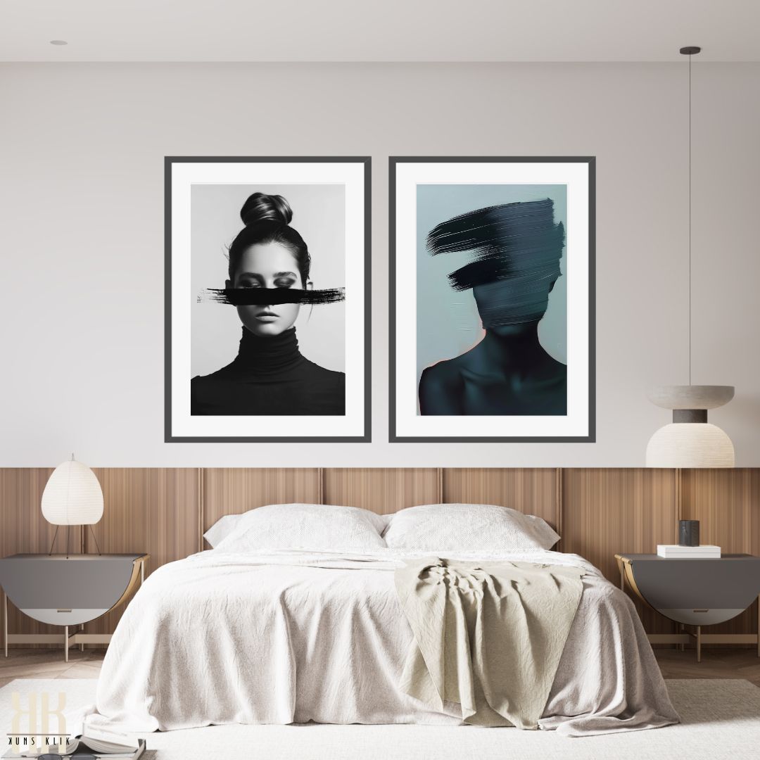 Modern Black and White Abstract Fashion Wall Decor