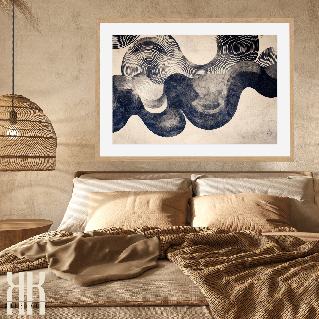 Organic Wave Pattern Wall Art – Modern Neutral Home Decor