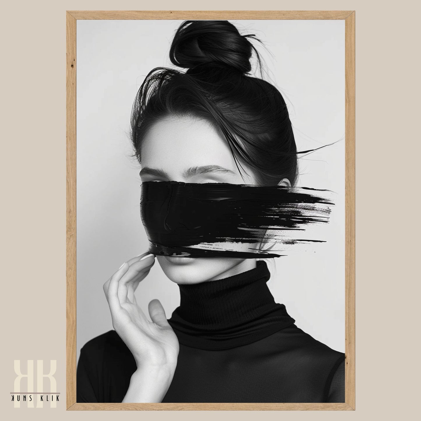 Minimalist Female Portrait in Bold Black and White Design
