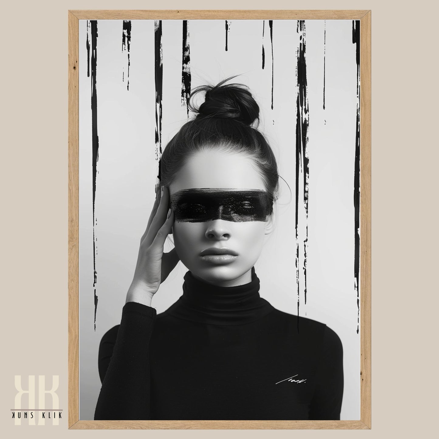 Abstract Monochrome Fashion Woman Wall Art Poster