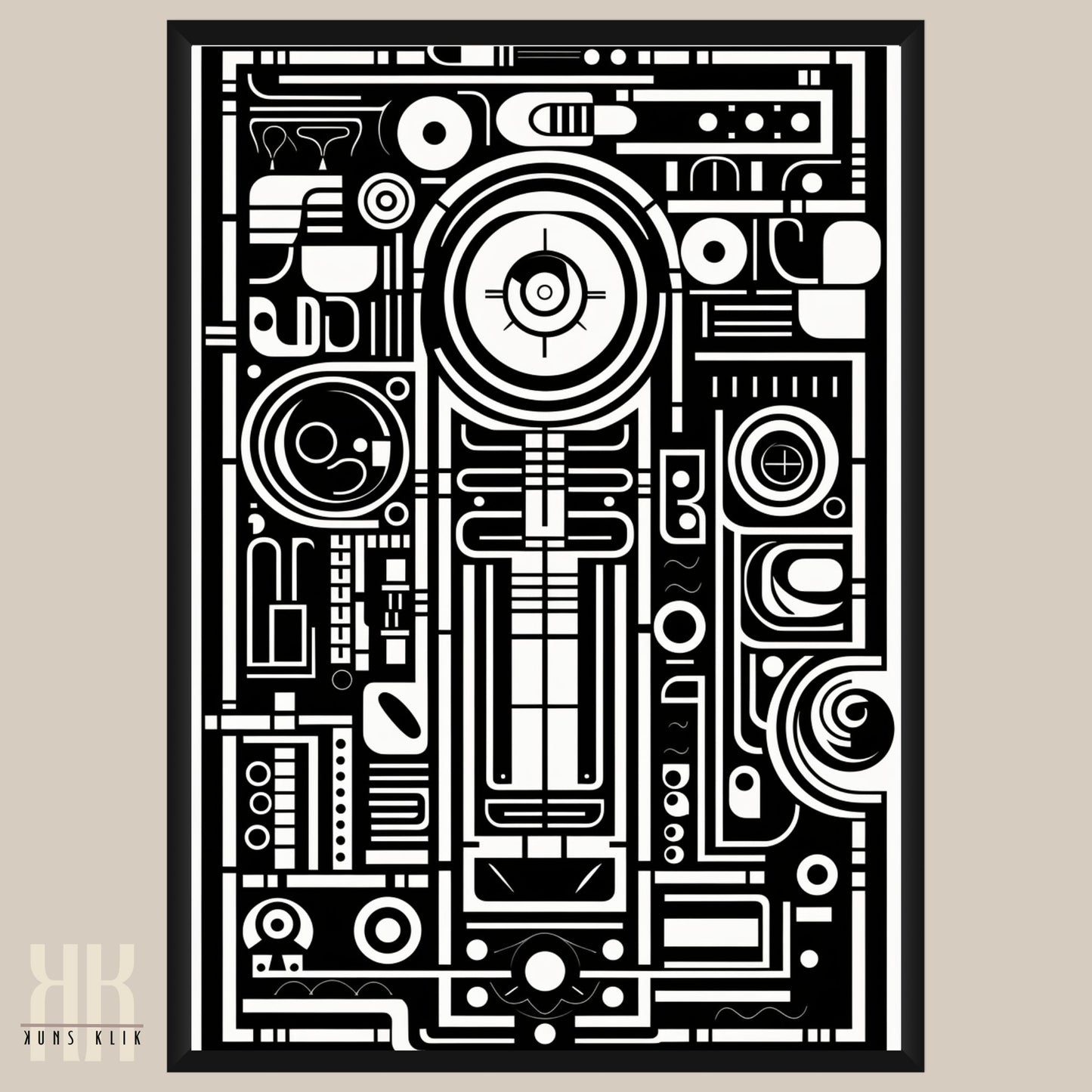 Modern Abstract Circuitry Pattern Art - 2