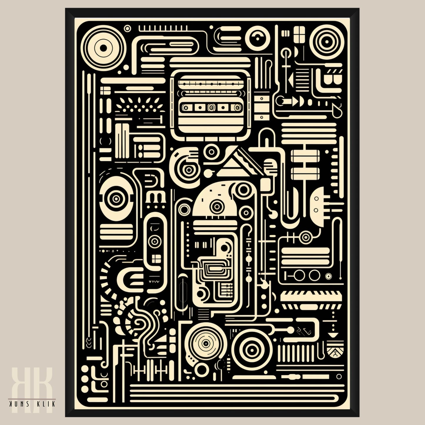 Modern Abstract Circuitry Pattern Art - 5