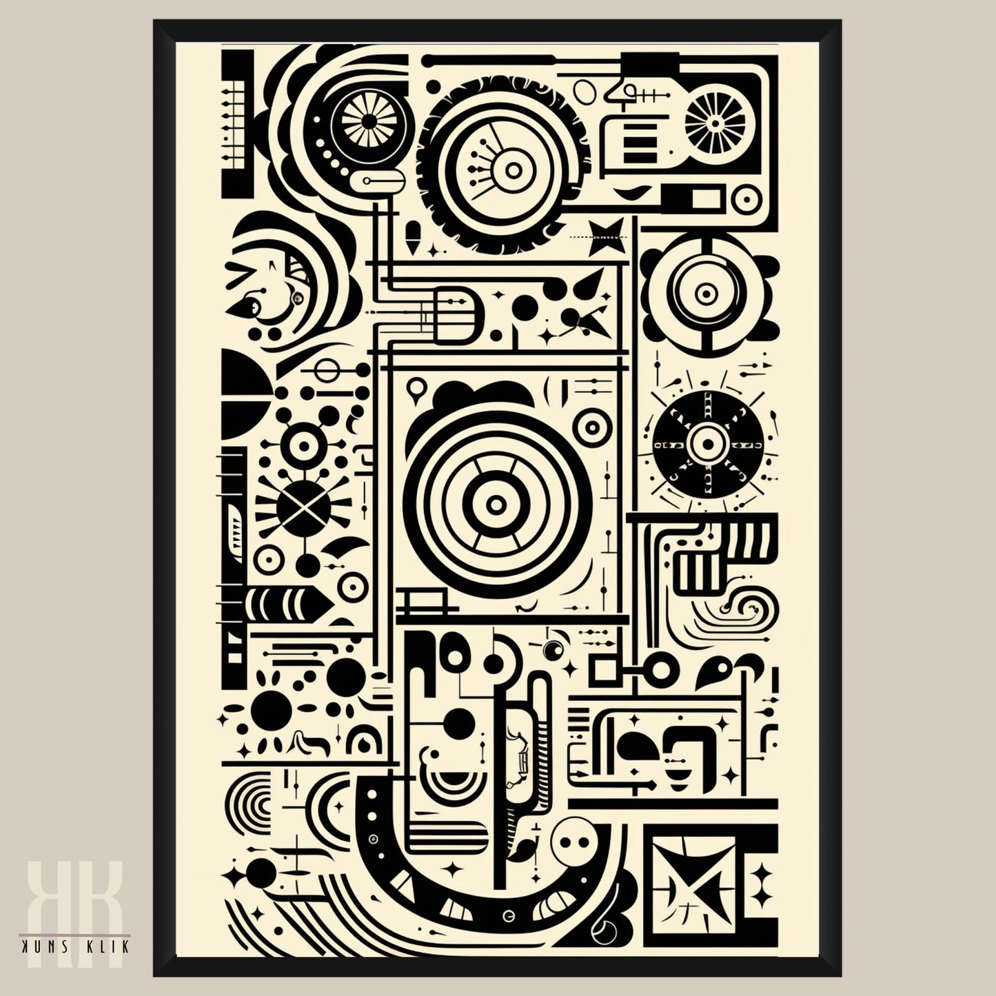 Modern Abstract Circuitry Pattern Art - 6
