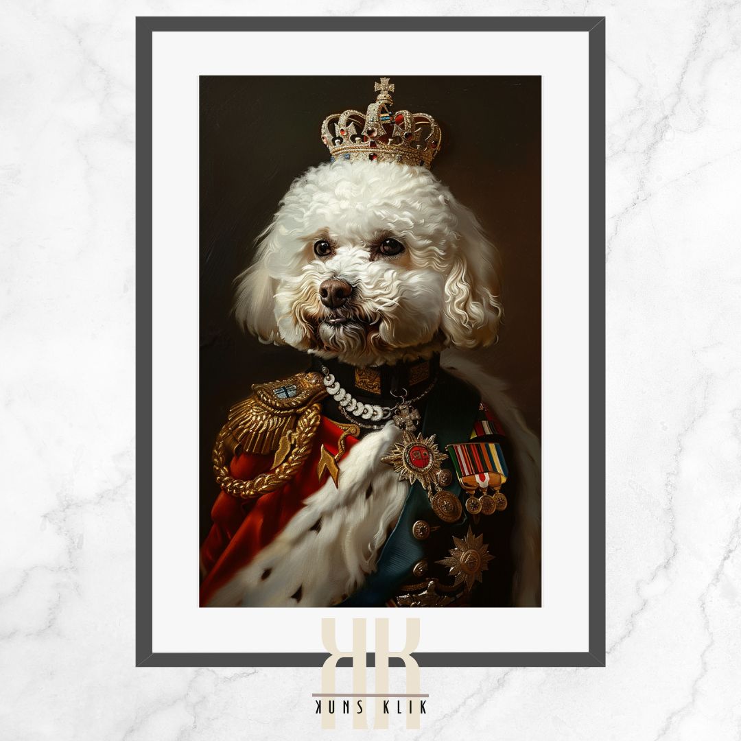  Poodle Dog Royal Portrait Dressed as Royalty