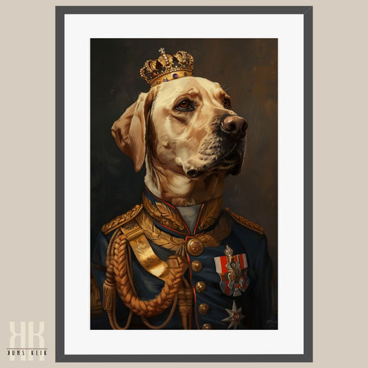 Labrador Dog Royal Portrait Dressed as Royalty