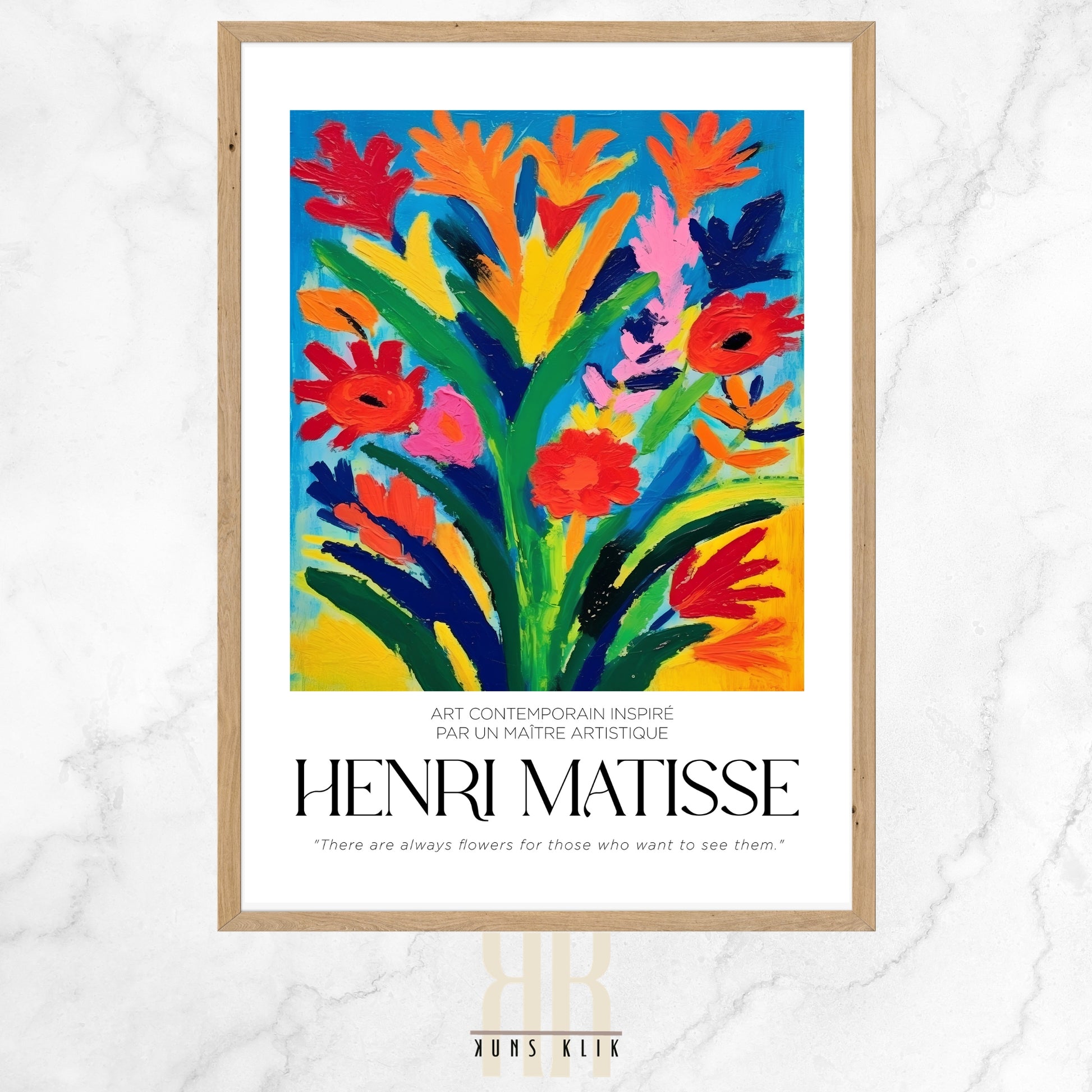 henri matisse art print with heading henri matisse and a quote at the bottom