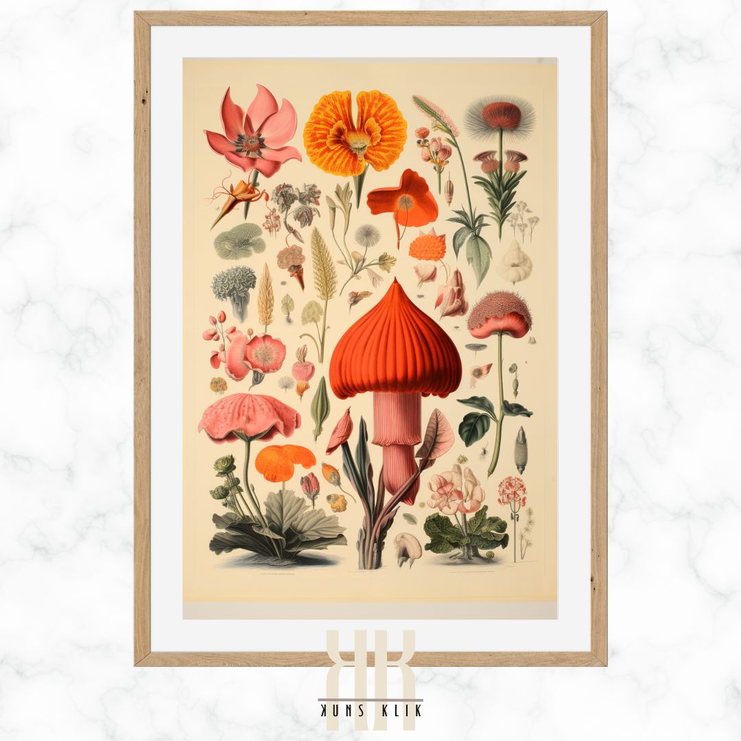 Vintage Mushroom Fungi Art Print