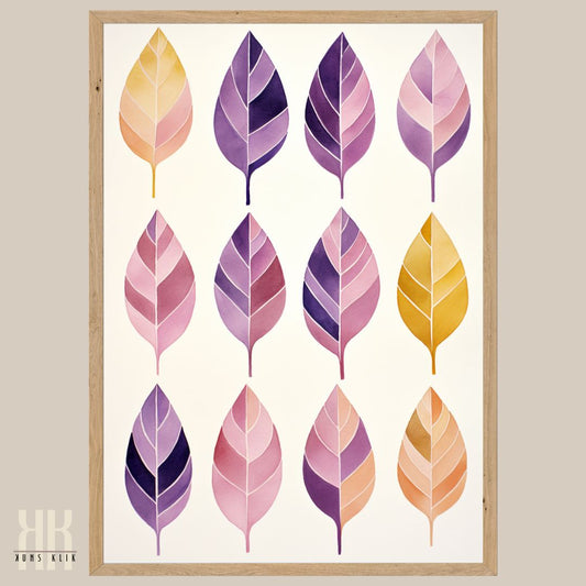 Colourful Leaf Watercolour Print Nature-Inspired Wall Art