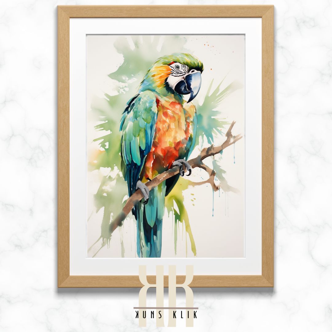 Exotic Bird Watercolour Art Print