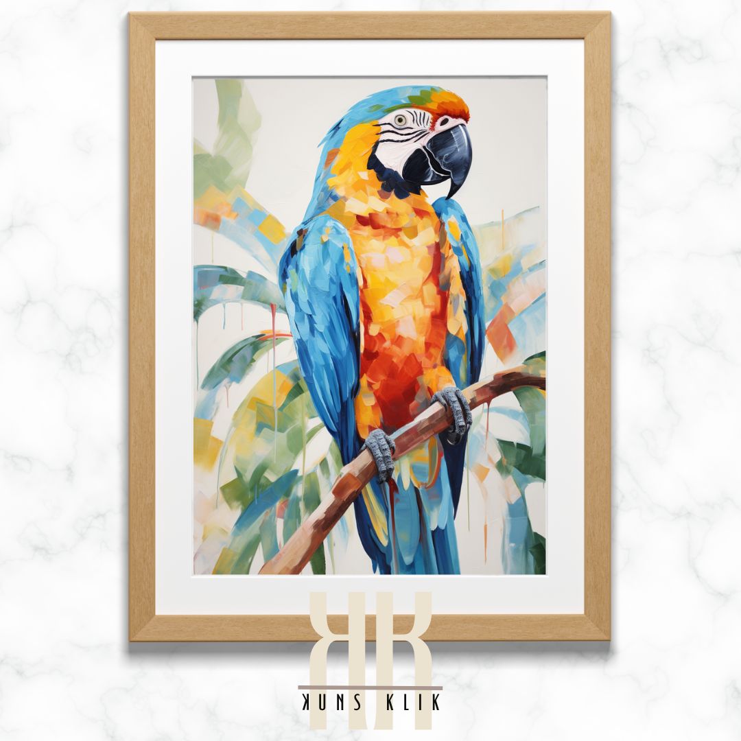 Paroot Tropical Watercolour Art Poster