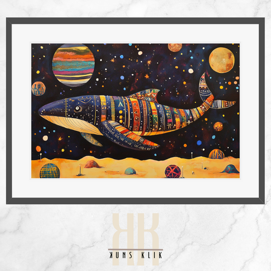 Ancient Egyptian Star Whale - Mythical Universe Art Poster