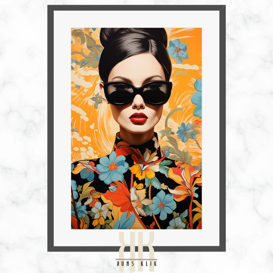 Fashion Maximalist Floral Portrait Print