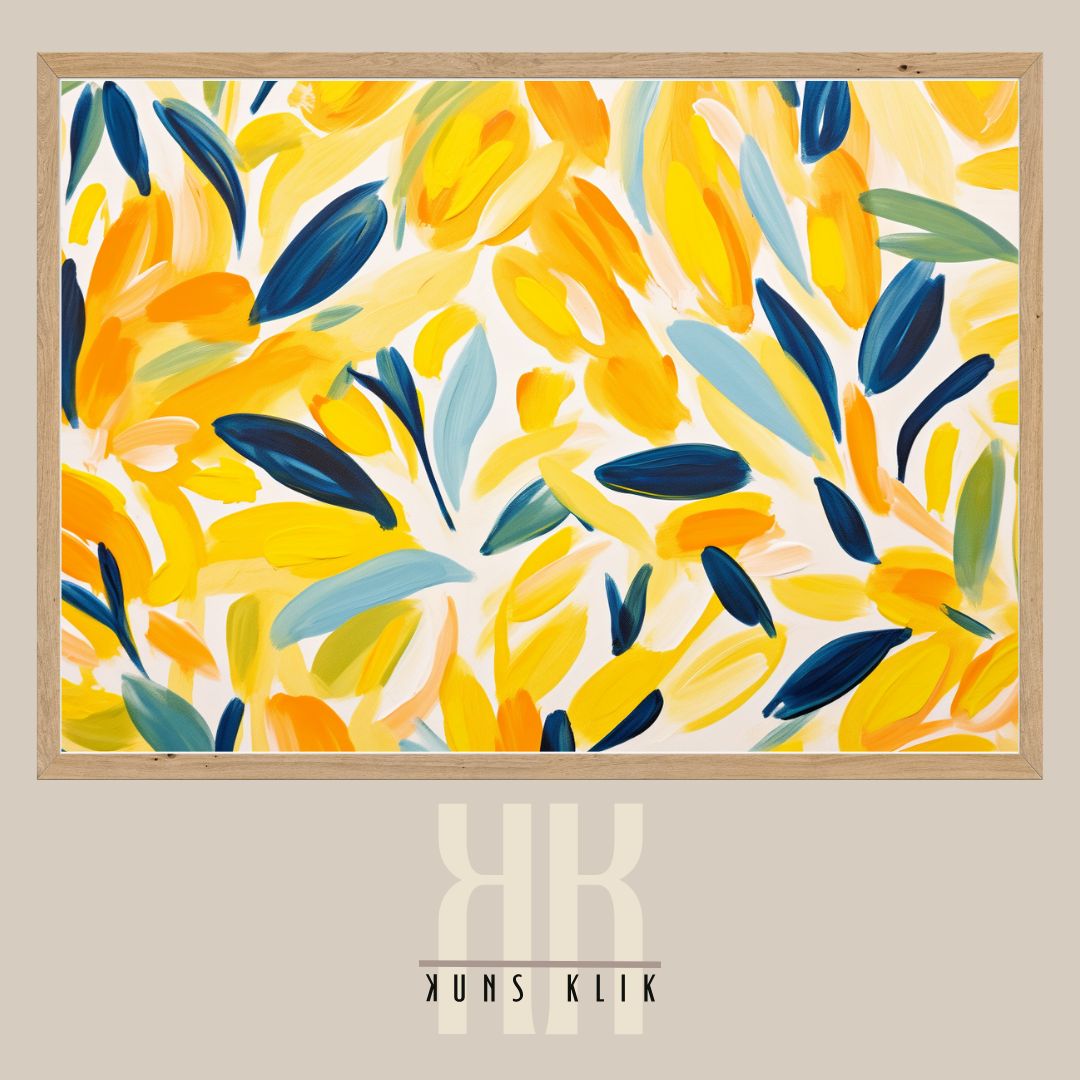 Bold Yellow Abstract Nature Art Print