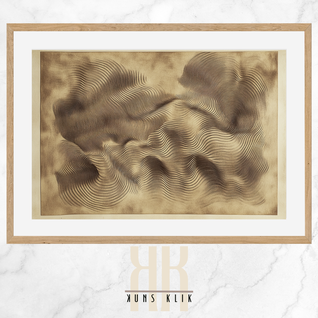 Flowing Ink Wave Art Print - Vintage Modern Design