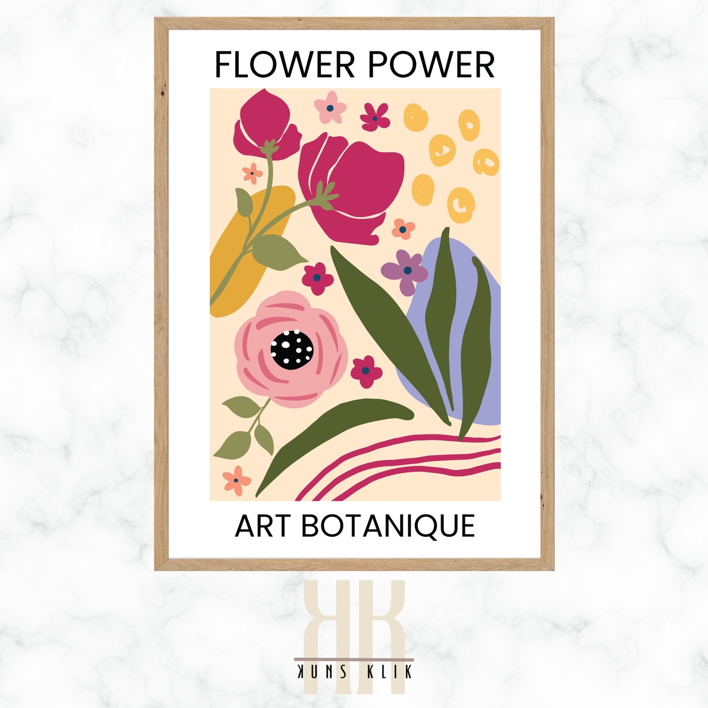 floral pattern flat graphic flower market poster