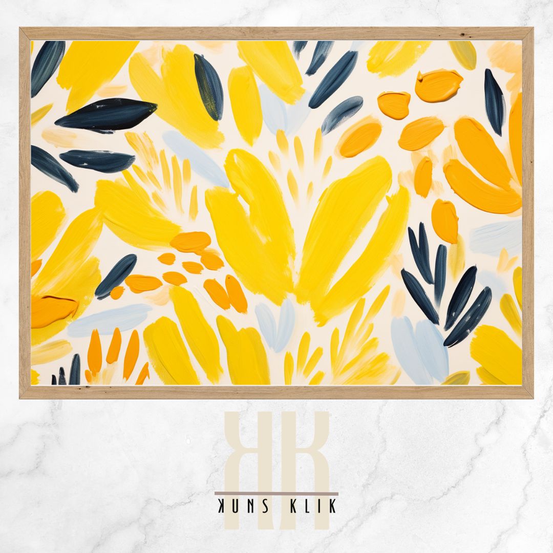 Leaf Pattern Yellow Art Print