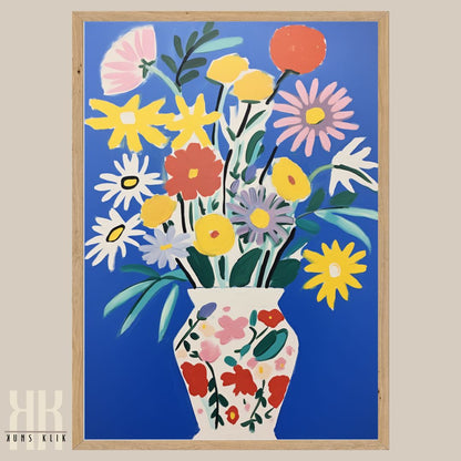 Vibrant Flower Bouquet Contemporary Wall Art - 9