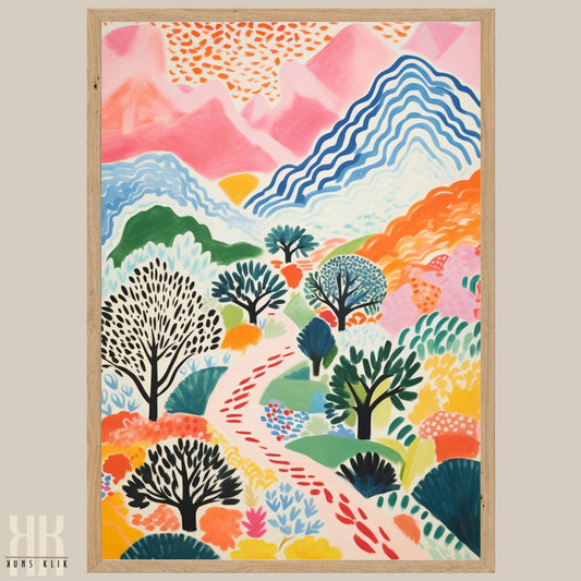 Modern Nature Art Print - Abstract Forest Scene