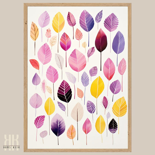 Pastel Botanical Leaf Art Print Abstract Watercolour Decor