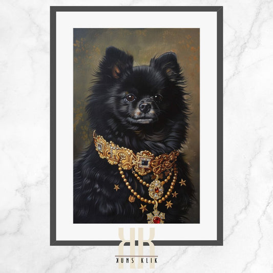 Pomeranian Dog Royal Portrait Dressed as Royalty