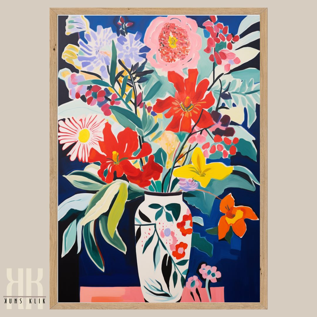 Vibrant Flower Bouquet Contemporary Wall Art - 12