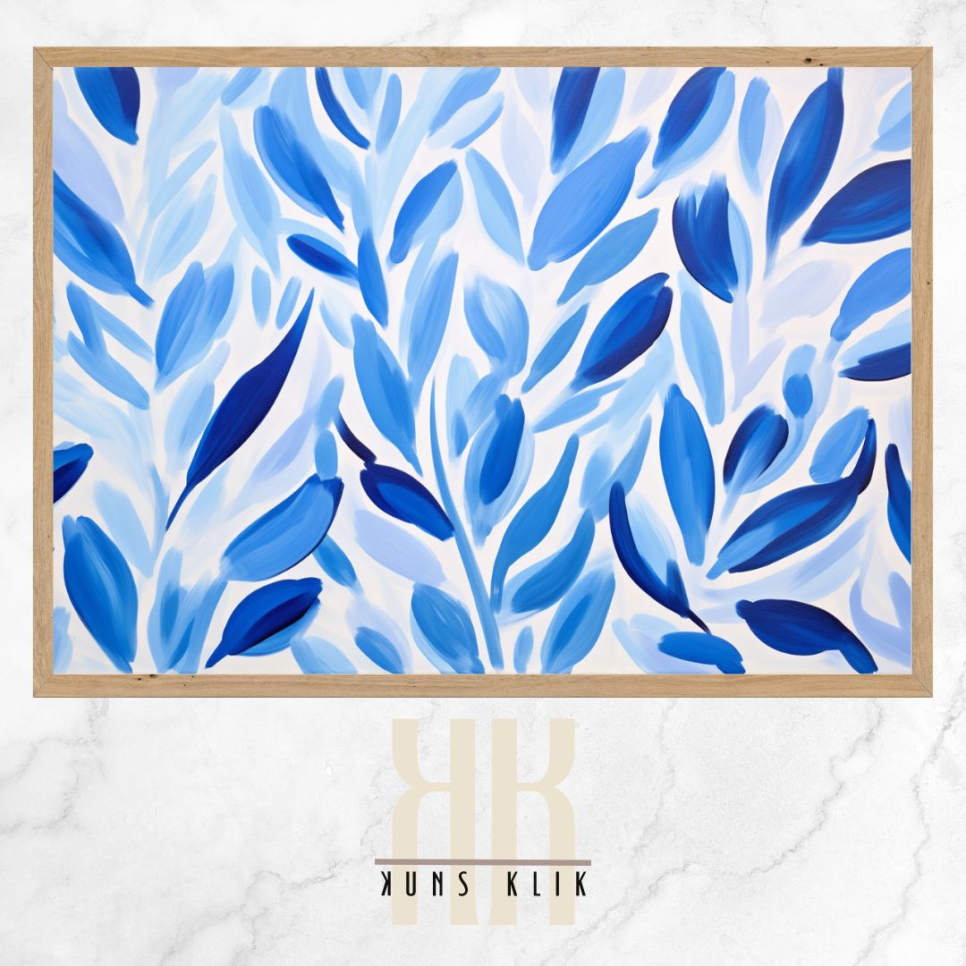 Modern Blue Floral Art Work