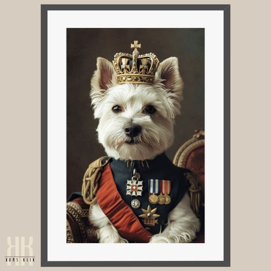 Yorkie Dog Royal Portrait Dressed as Royalty
