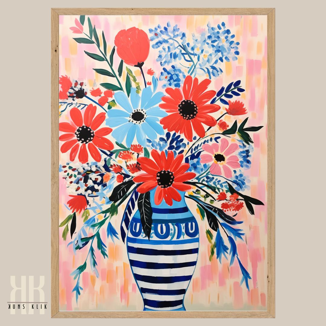 Vibrant Flower Bouquet Contemporary Wall Art - 8