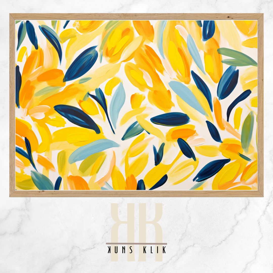 Bold Yellow Abstract Nature Art Print