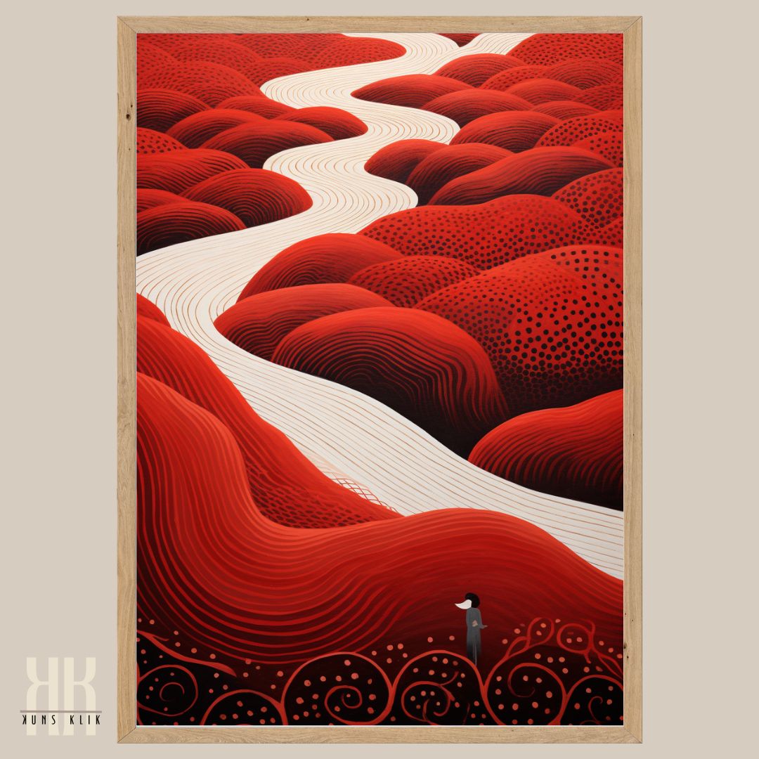 Surreal Red Landscape Art