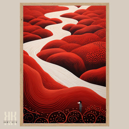 Surreal Red Landscape Art