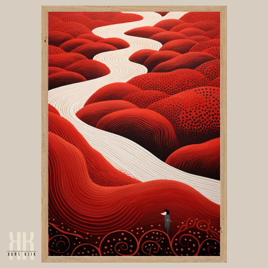Surreal Red Landscape Art