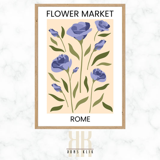 floral pattern flat graphic flower market poster