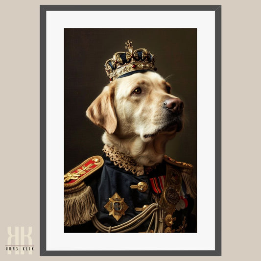 Labrador Dog Royal Portrait Dressed as Royalty
