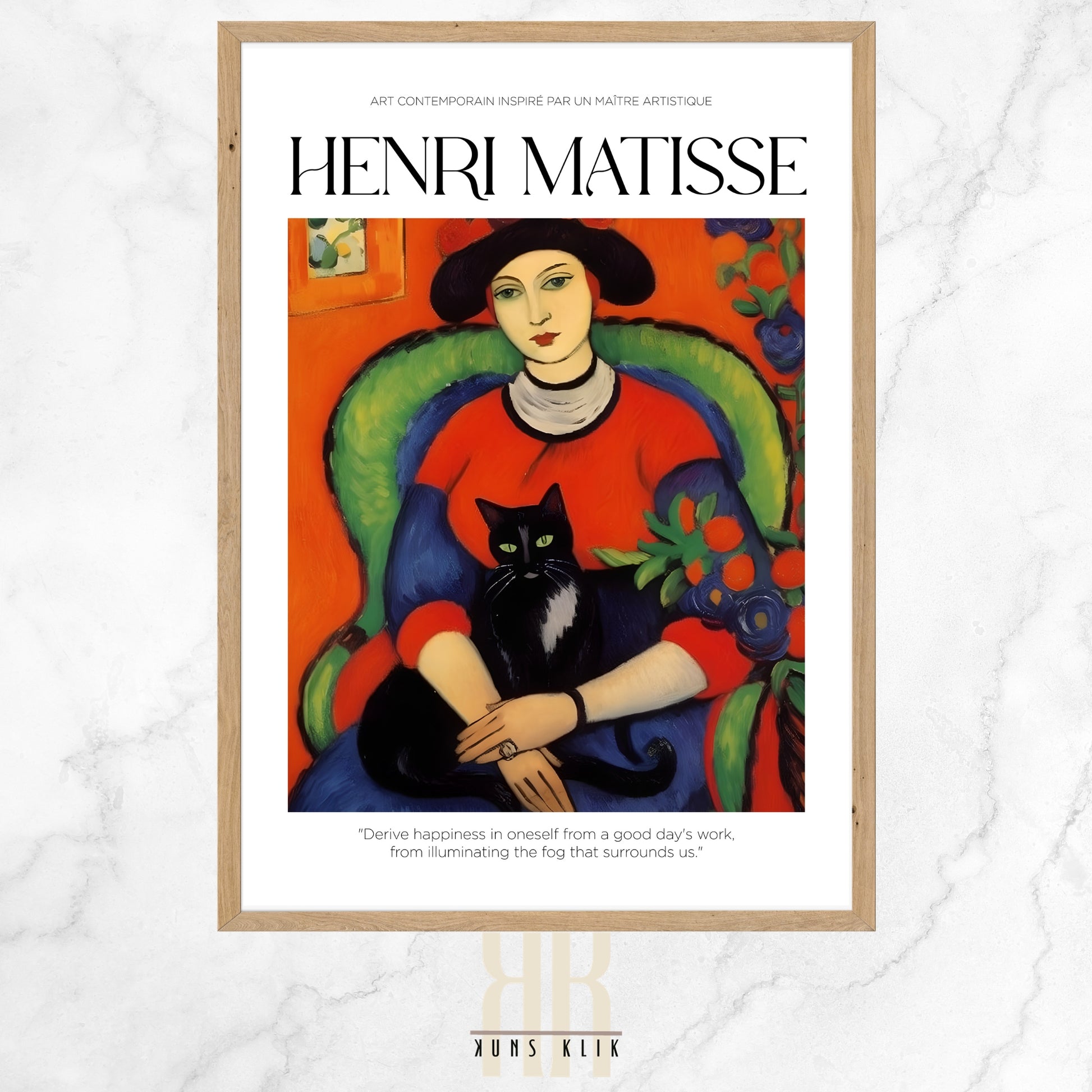 henri matisse art print with heading henri matisse and a quote at the bottom