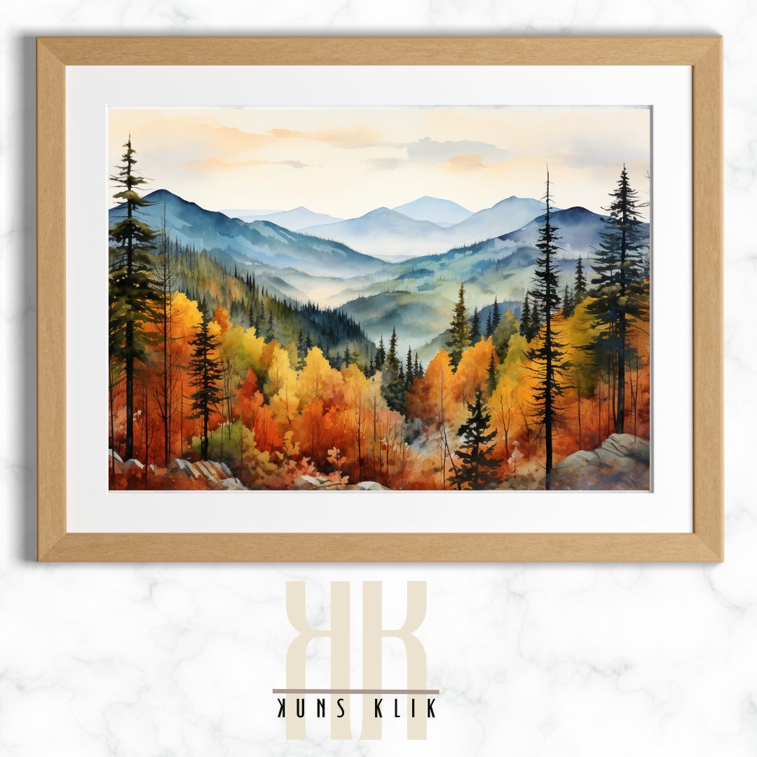 Rich Fall Colour Landscape Print Art