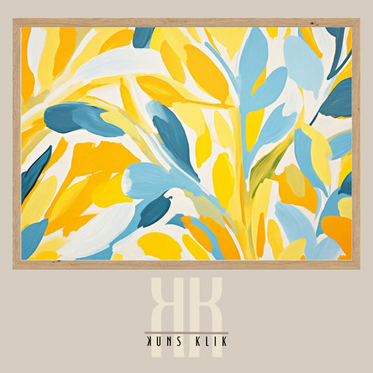 Bright Abstract Botanical Strokes Wall Art