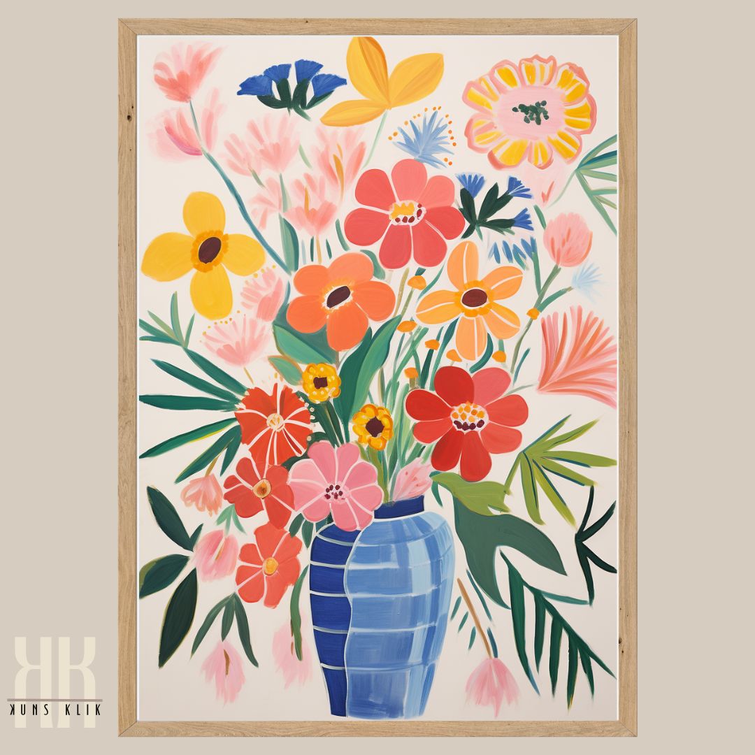 Vibrant Flower Bouquet Contemporary Wall Art - 7